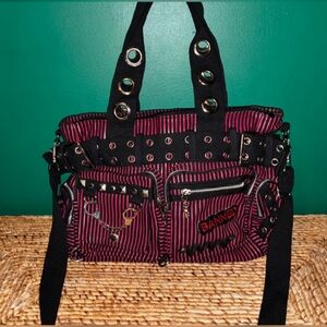 Banned Black And Red Striped Purse, Never Used.